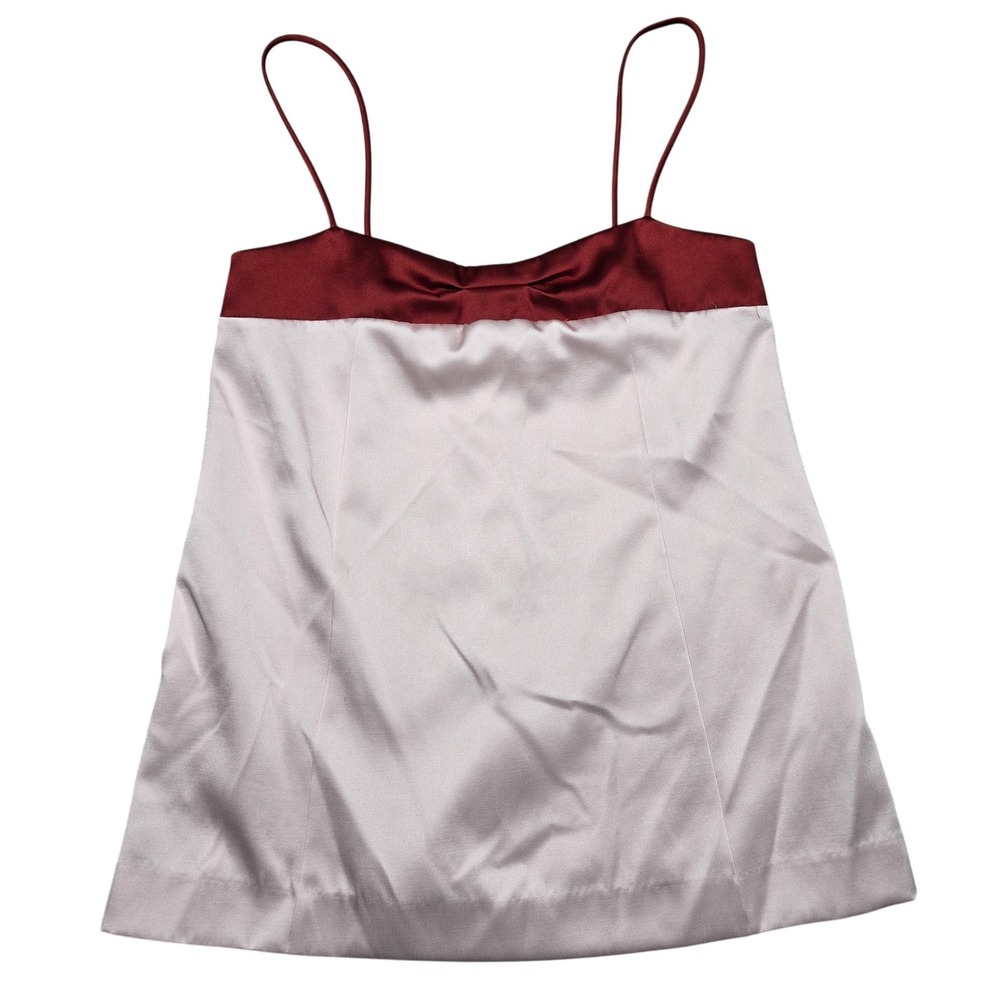 Free People Tank Womens Large Pink Satin Camisole Sweetheart Lined Pockets